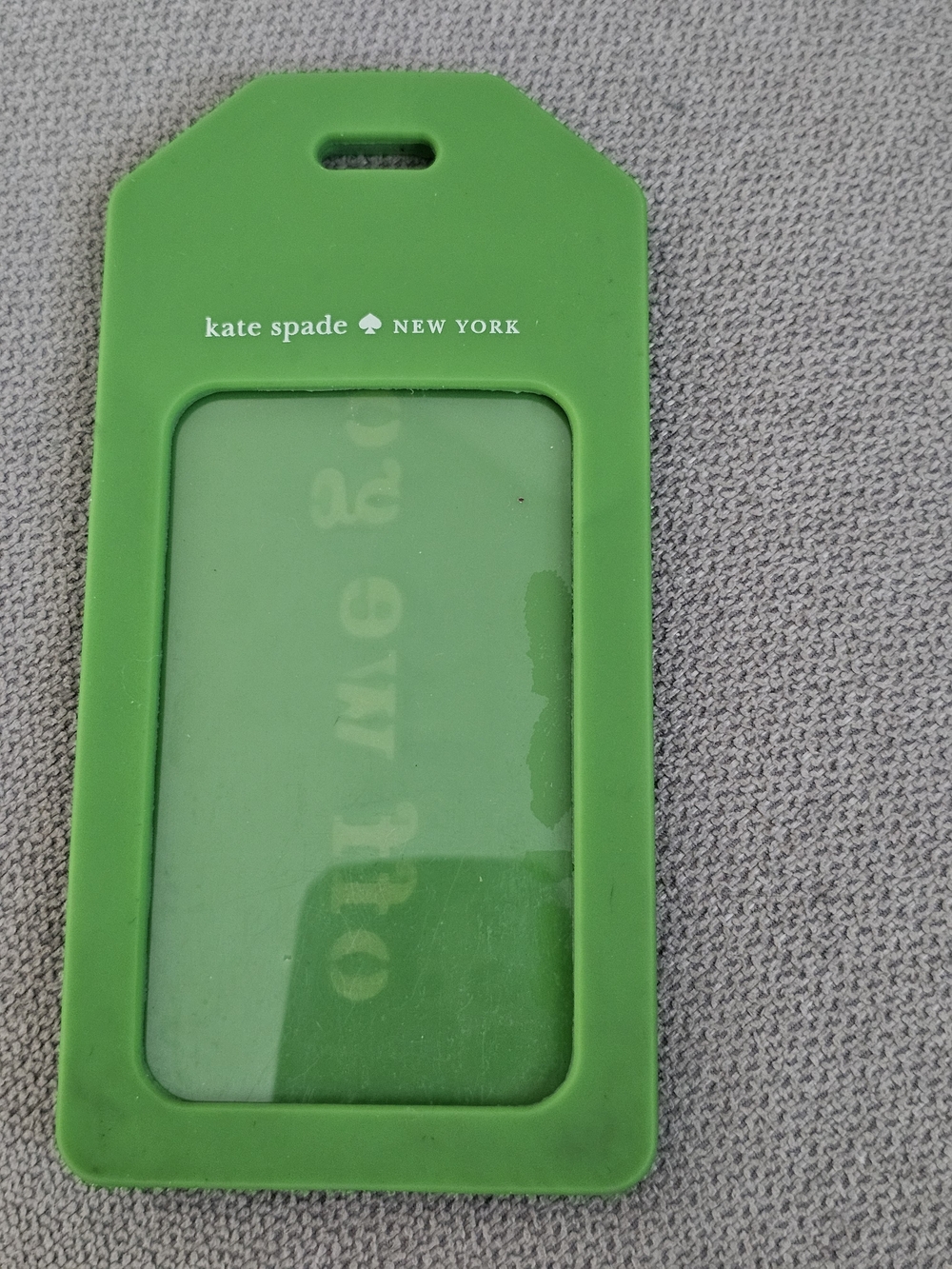 kate spade green silicone luggage ID holder
